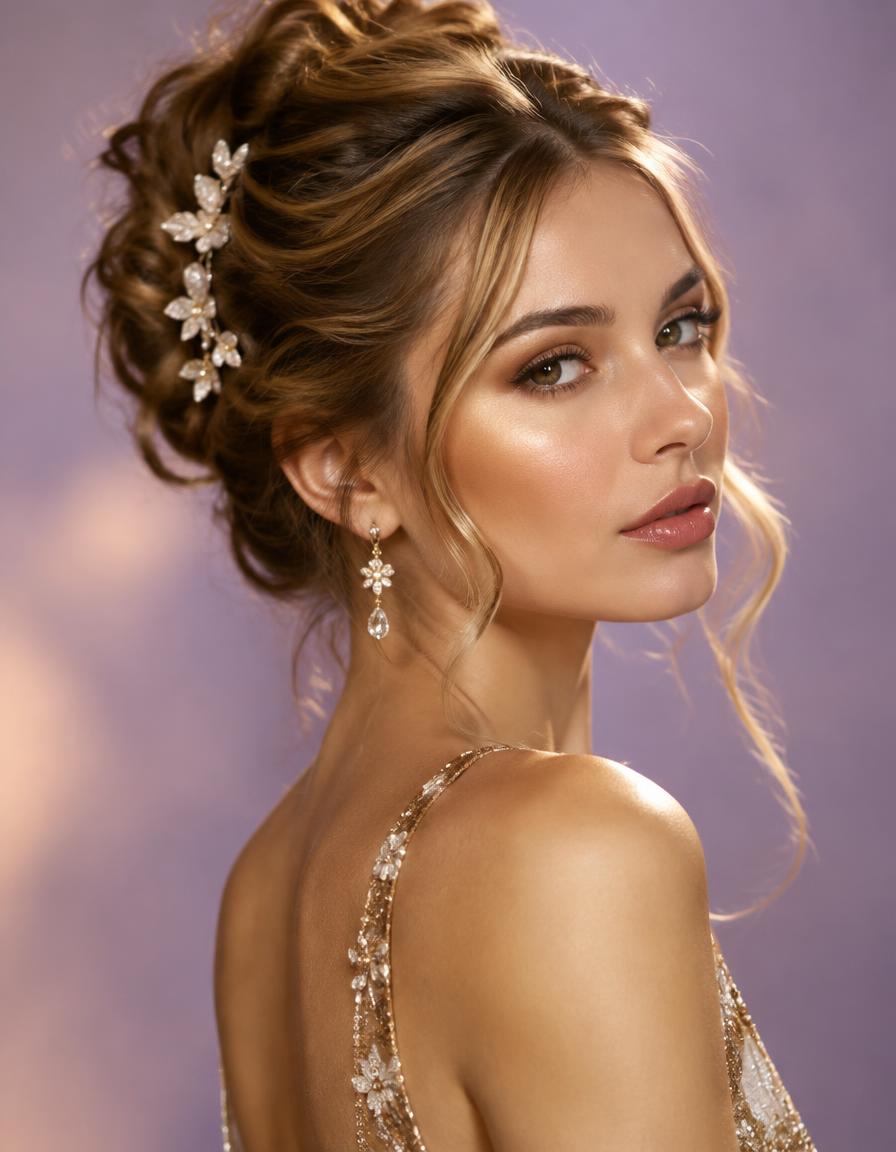 Elegant occasion hairstyle (illustrative)